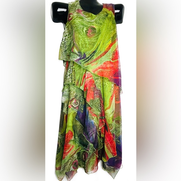 Sue Wong Jewelry - Beautiful Vibrant Peacock Inspired Dress *NWT